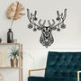 Wallity Christmas Deer Escultura de Pared de Metal Negra